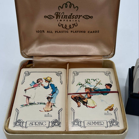 Playing Cards Lot Windsor Imperial Norman Rockwell Plastic & KEM Vintage