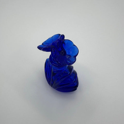 Cobalt Blue Glass Lot 4 Piece Decanter Perfume Bottle Salt Pepper Shakers