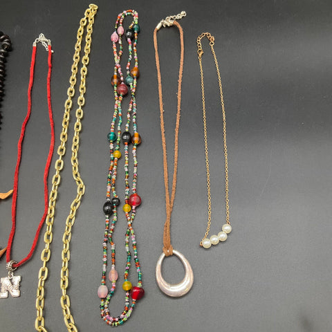Fashion Jewelry Lot 11 Necklaces Beaded Gold Silver Tone Nebraska Huskers