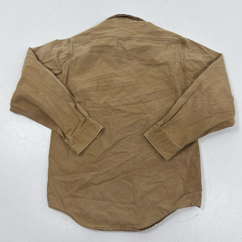 Vintage 90s Carhartt Pheasant Embroidery Duck Canvas Shirt Corduroy Collar Sz S