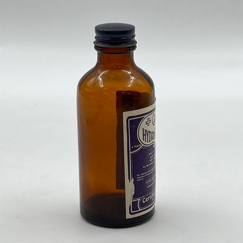 Vintage Certified Pharmacal Co Hydrogen Peroxide Amber Glass Bottle 4oz Empty