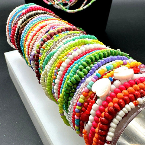 Colorful Seed Bead Boho Jewelry Lot of 50+ Bracelets and Necklaces
