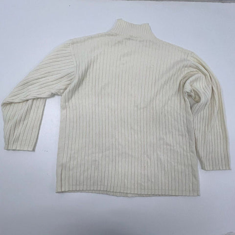 Vintage Y2K Southpole Men's Cream Ribbed Mock Neck Sweater Size XXL
