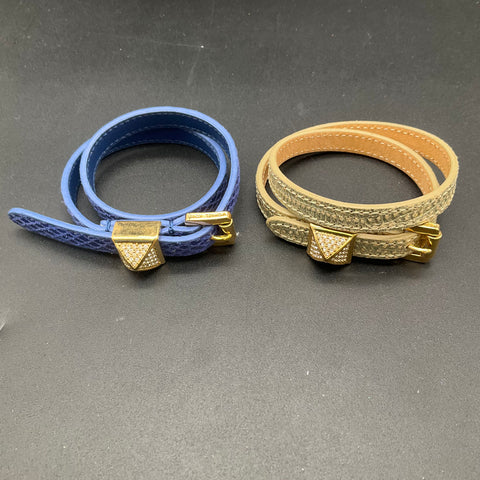Michael Kors & Grimish Bracelet Lot of 4 Wrap Beaded Silver Tone Cuff