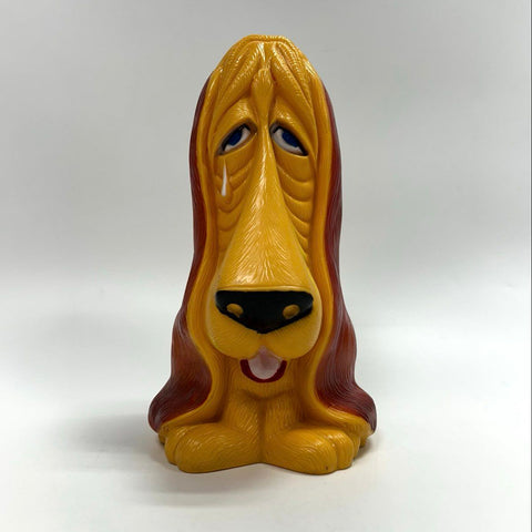 Basset Hound Coin Bank Vintage Plastic Sad Puppy Dog Figurine 11 Inch