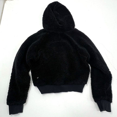 Lululemon Women's Black Textured Fleece 1/2 Zip Sherpa Cropped Pullover Size 6