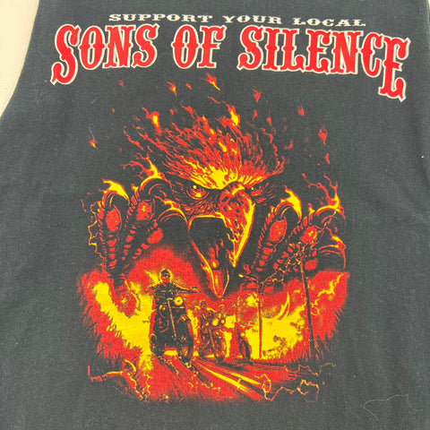 Sons of Silence MC Biker T-Shirt Cut Off Don't Start No Shit Gildan Sz M