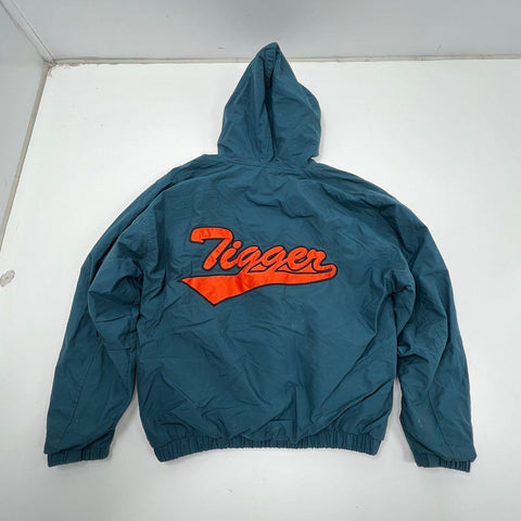 Vintage 90s Disney Tigger Embroidered Hooded Windbreaker Jacket Sz M