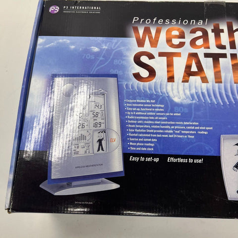 P3 International E9300 Pro Weather Station Wireless Wind Rain Temp New Open Box