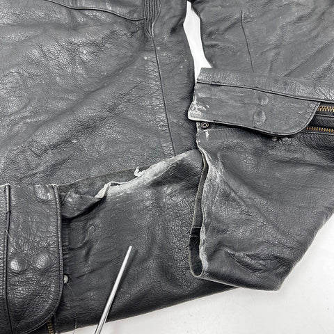 Harley-Davidson Deluxe Leather Biker Riding Chaps Side Zippers Sz 2XL