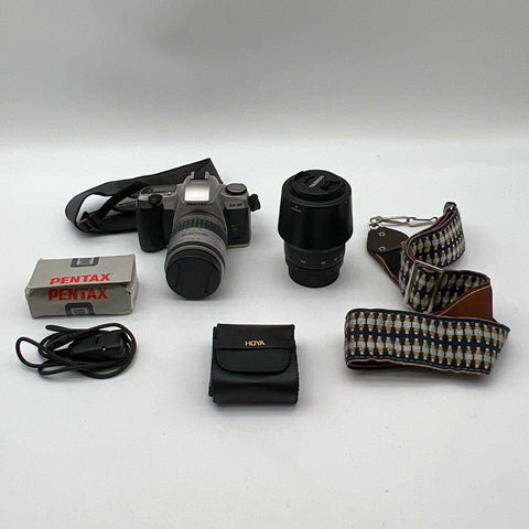 Vintage Pentax ZX-30 35mm SLR Camera Lot with 2 Lenses Remote & Filters