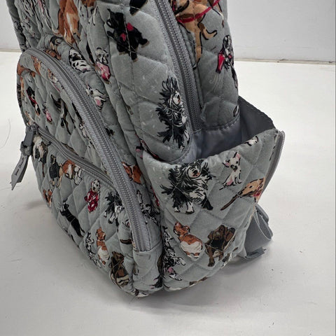 Vera Bradley Best in Show Dog Print Gray Quilted Cotton Mini Backpack