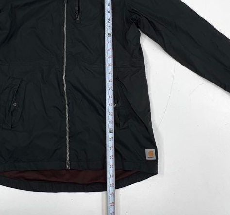 Carhartt Women's Black Lightweight Hooded Full Zip Windbreaker Jacket Sz M 8/10