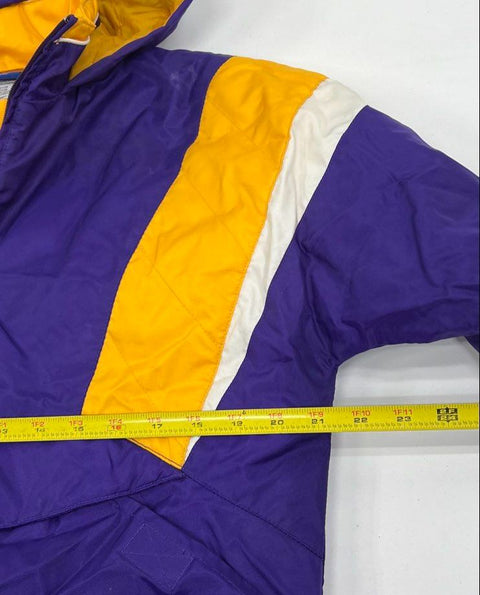 Vintage Y2K Reebok NFL Vikings Purple Pullover Puffer Jacket Kids XL 18-20