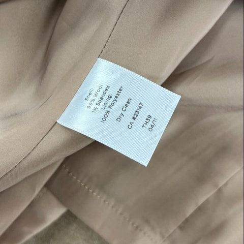 Talbots NWT Women's Tan Wool Blend Belted Pleated A-Line Dress Size 16P