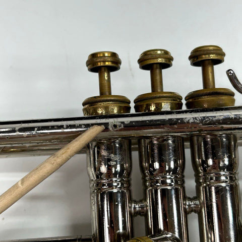 King Tempo Bb Trumpet Silver Plated USA with Case - For Repair - Serial 588663