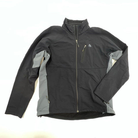 Vintage Y2K Nike ACG Men's Softshell Jacket Black Gray Full Zip Mock Neck M