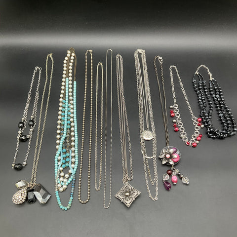 Vintage to Modern Costume Jewelry Lot 1.2 Lbs 11 Necklaces Faux Pearl Beaded