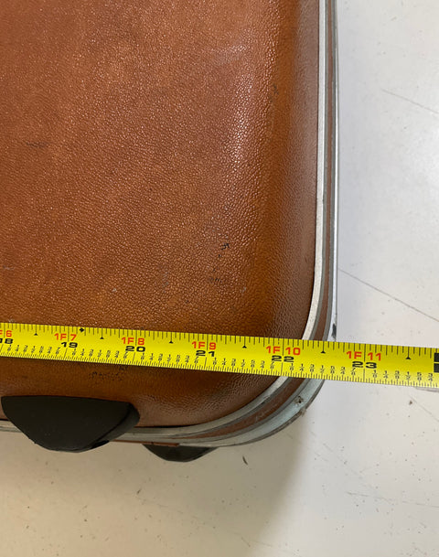 Vintage 60s Samsonite Brown Silhouette Hardcase Suitcase Luggage Set Lot of 2