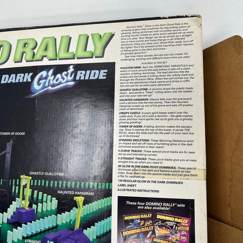 Vintage 80s Domino Rally Ghost Ride Glow In The Dark Toy Set Parts Lot