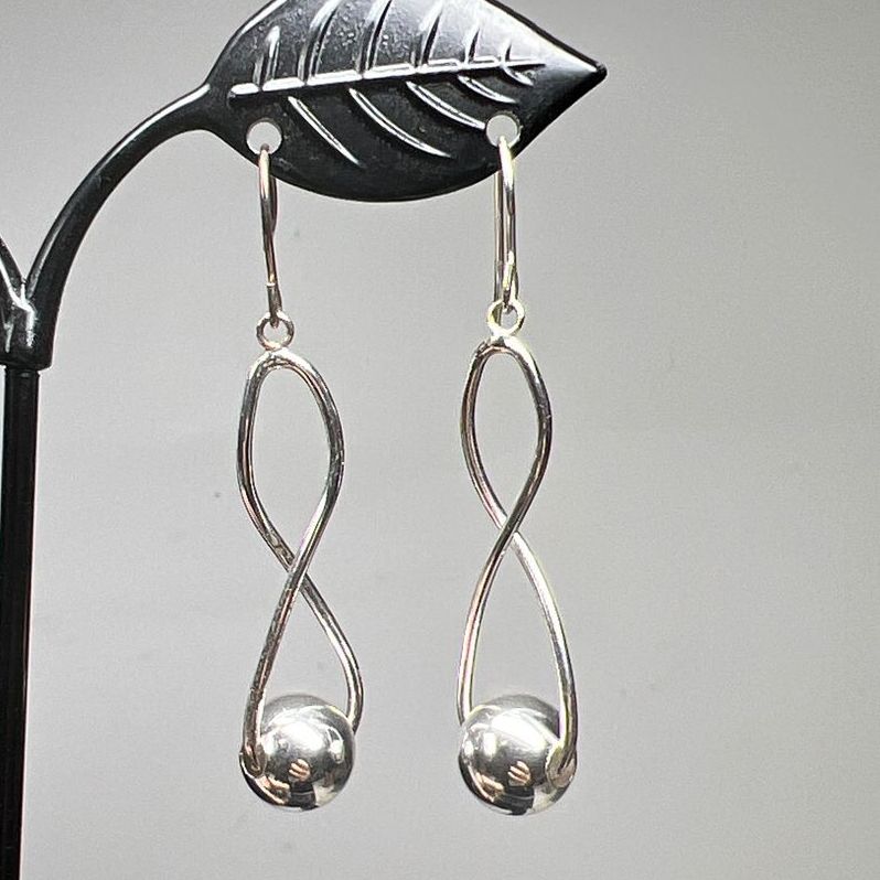 Sterling Silver Bead Dangle Earrings