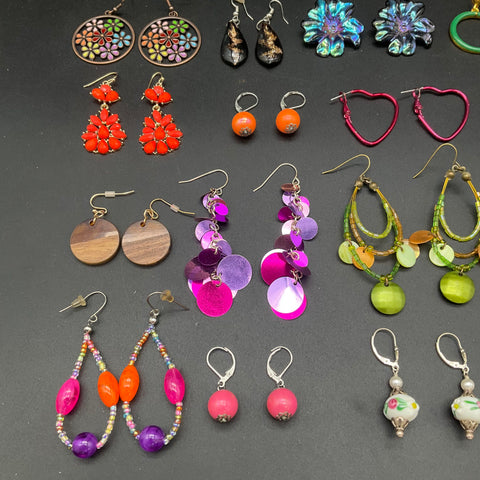 Costume Earrings Wearable Jewelry Lot of 25 Pairs Boho Beaded Statement Drop