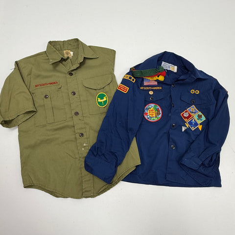 Vintage Boy Scouts of America BSA Uniform Shirt Lot Cub Scout & Boy Scout