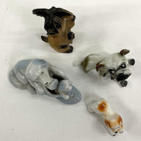 Vintage Dog Figurines Lot 4 Porcelain Ceramic Made in Japan Spaniel Terrier