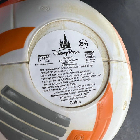 Disney Parks Star Wars BB-8 Droid Sipper Drink Cup Souvenir Whirley-Drinkworks