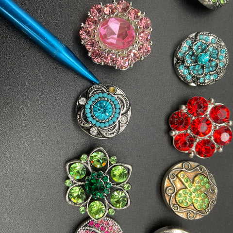 Stretch Ring with 40 Interchangeable Snap Charms Jewelry Lot Watch Ladybug