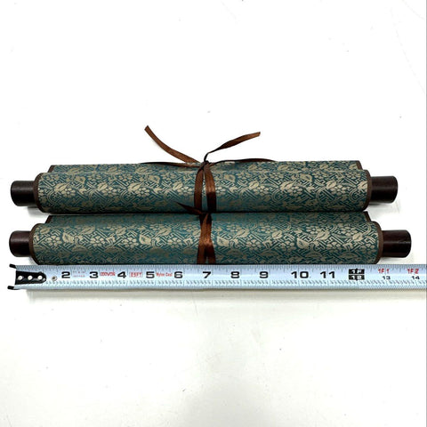 Grace Art Lot of 2 Silk Hanging Scrolls Landscape & Bamboo 32.5" Signed Art