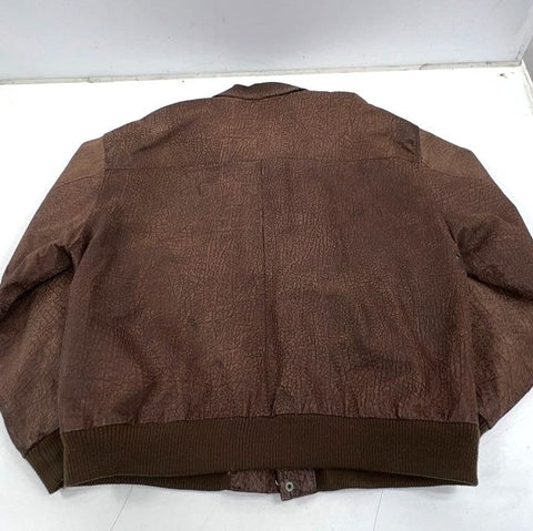 Wilsons Adventure Bound Brown Vintage 90s Cracked Leather Bomber Jacket Men's XL