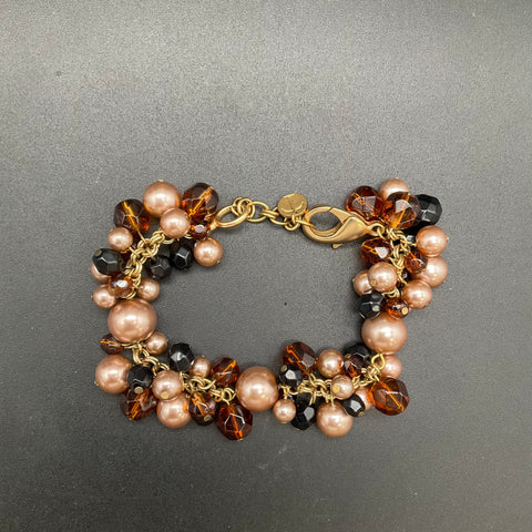 Talbots 3pc Jewelry Lot Tiger's Eye Green Stone Link Necklace Cha Cha Bracelet
