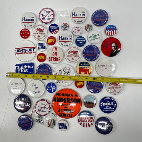 Vintage Political Pin Lot Reagan Bush Kennedy Nixon Dole 50+ Campaign Buttons
