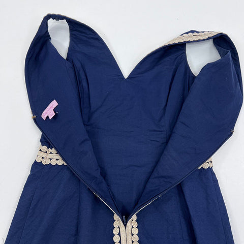 Lilly Pulitzer Women's Navy Cotton Shift & V-Neck Embroidered Dress Lot Sz S 4