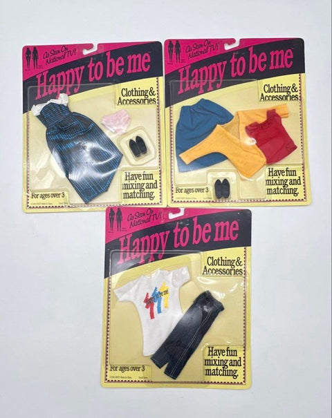 Happy To Be Me Fashion Doll & Clothing Lot 1991 High Self-Esteem Toys 6pc NIB