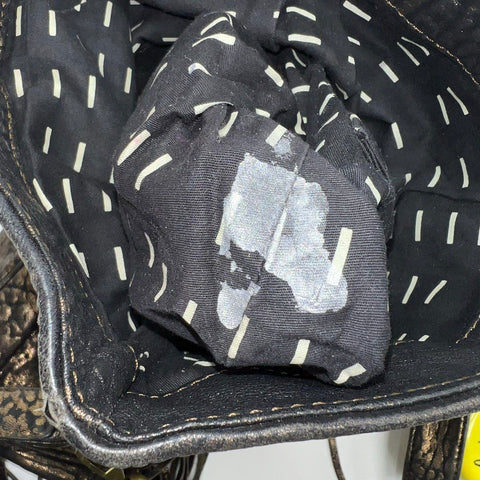 Rebecca Minkoff Copper Metallic Crackled Leather Flap Crossbody Bag Brass Tassel