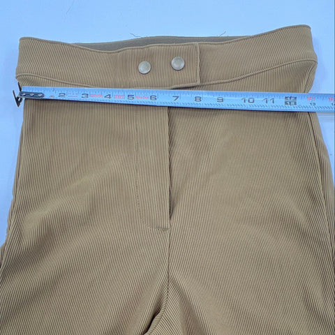 Vintage American Apparel Women's Tan High Rise Ribbed Knit Riding Pant Sz XL