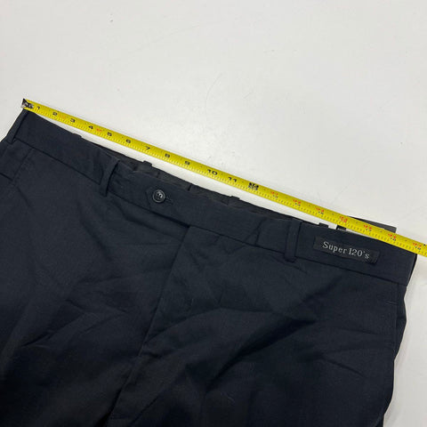 Bachrach NWT Charcoal Super 120s Serge Unhemmed Trousers Men's Size 40