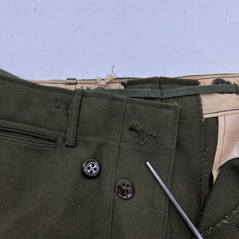 Vintage 1950s US Army M-1951 Wool Field Trousers OD Green Sz Small Short