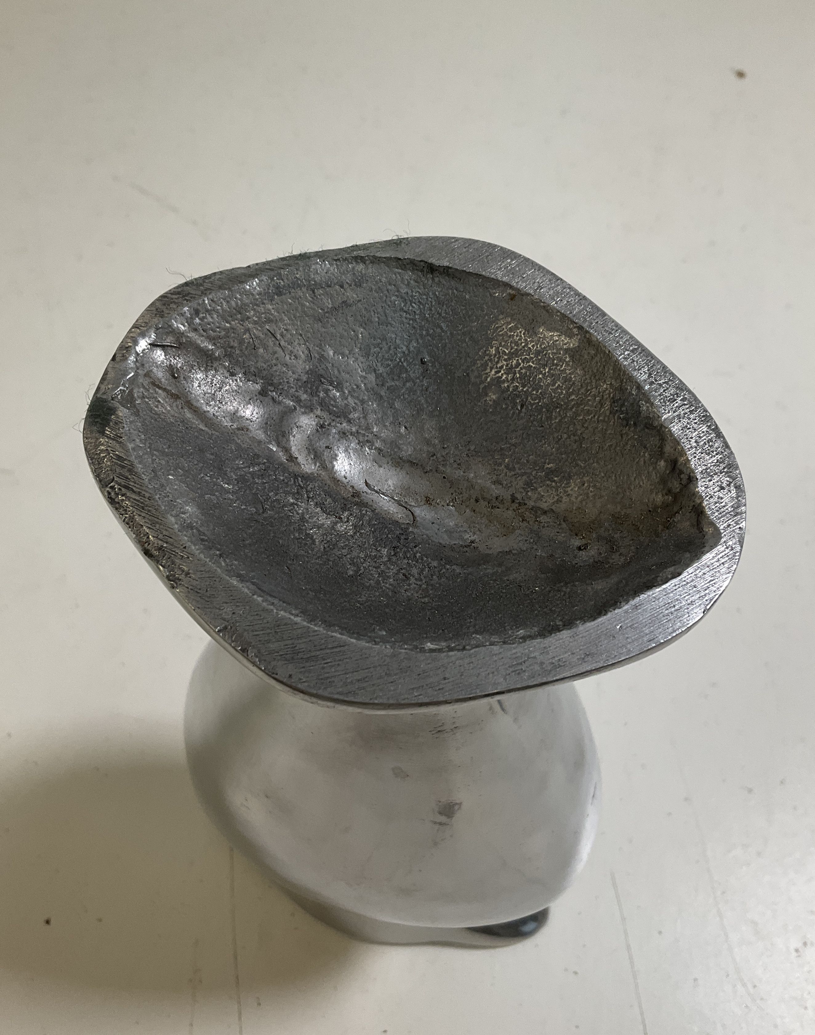 Vintage Mid-Century Modern MCM Cast Metal Biomorphic Sculptural Vase 10.5"