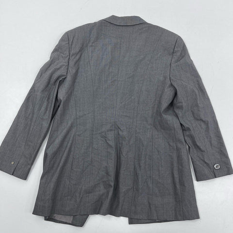 Escada Women's Gray Wool Silk Blend Single Button Blazer Made in Slovenia Sz 44