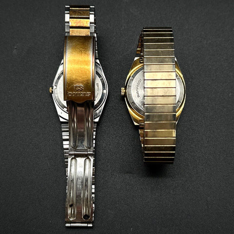 Vintage Seiko Watch Lot of 2 Quartz 8222-7059 & Electra 360 Two-Tone Gold Tone