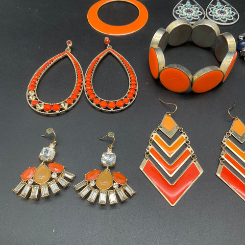 Statement Jewelry Lot 9 Pcs Bohemian Beaded Necklaces Dangle Earrings Bracelet