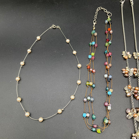 Boho Southwestern Tribal Style Necklace Jewelry Lot of 7 Beaded Pearl Pineapple