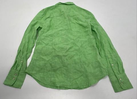 J.Crew Women's Green Baird McNutt Irish Linen Slim Shirt NWT Sz 6