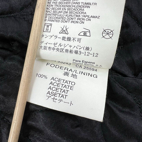 Diesel Women's Gray Houndstooth Wool Blend A-Line Trench Coat Quilted Lined XXS