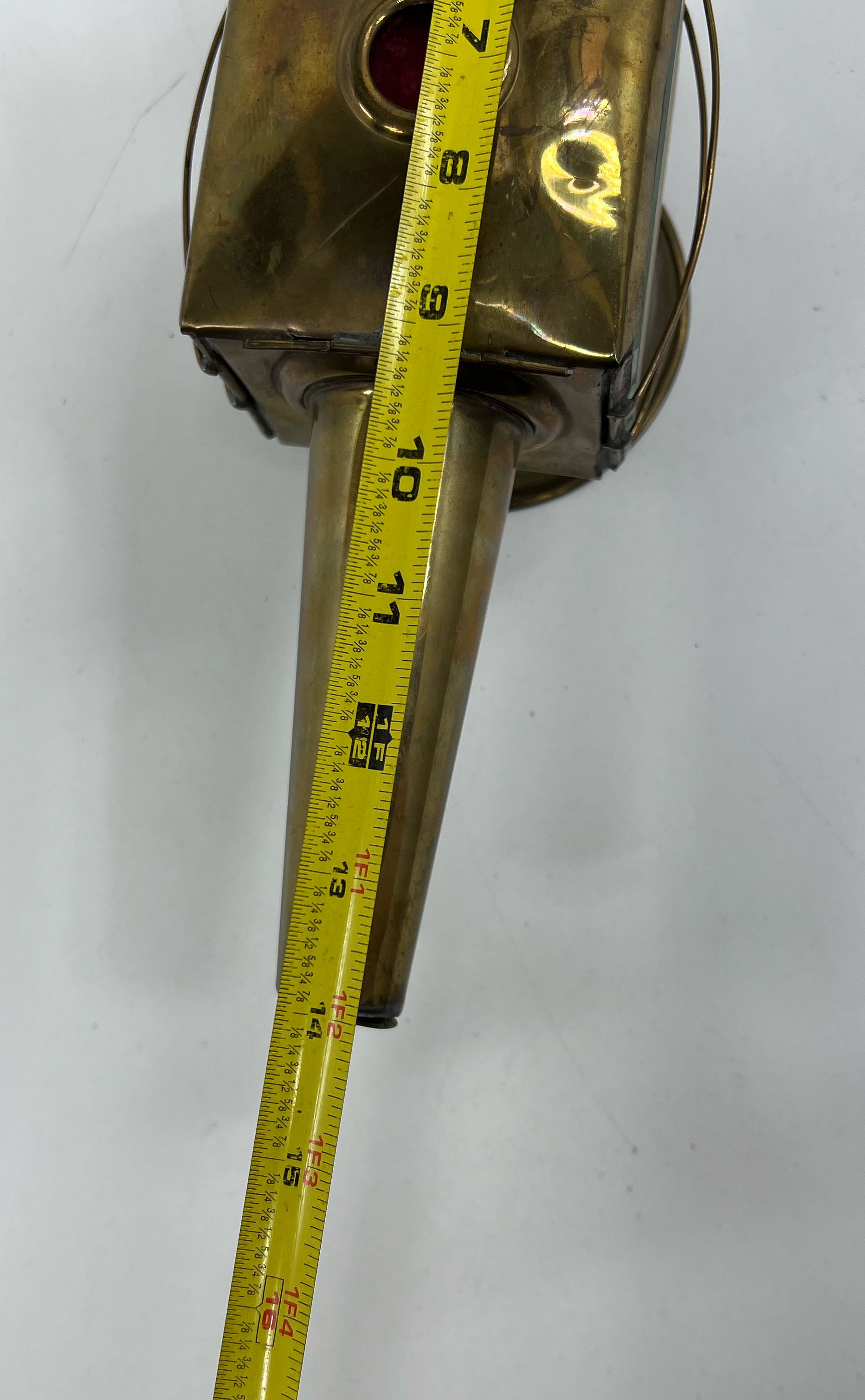 Vintage Collectible Reproduction Brass & Glass Railroad Lantern