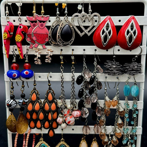 Mixed Costume Fashion Earrings Lot 26 Pairs Vintage to Modern Figural Beaded
