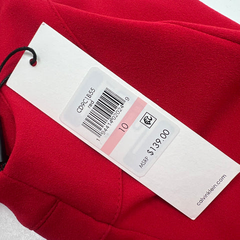 Calvin Klein CD9C1B55 Red Wide Leg Cutout Jumpsuit Women's 10 NWT
